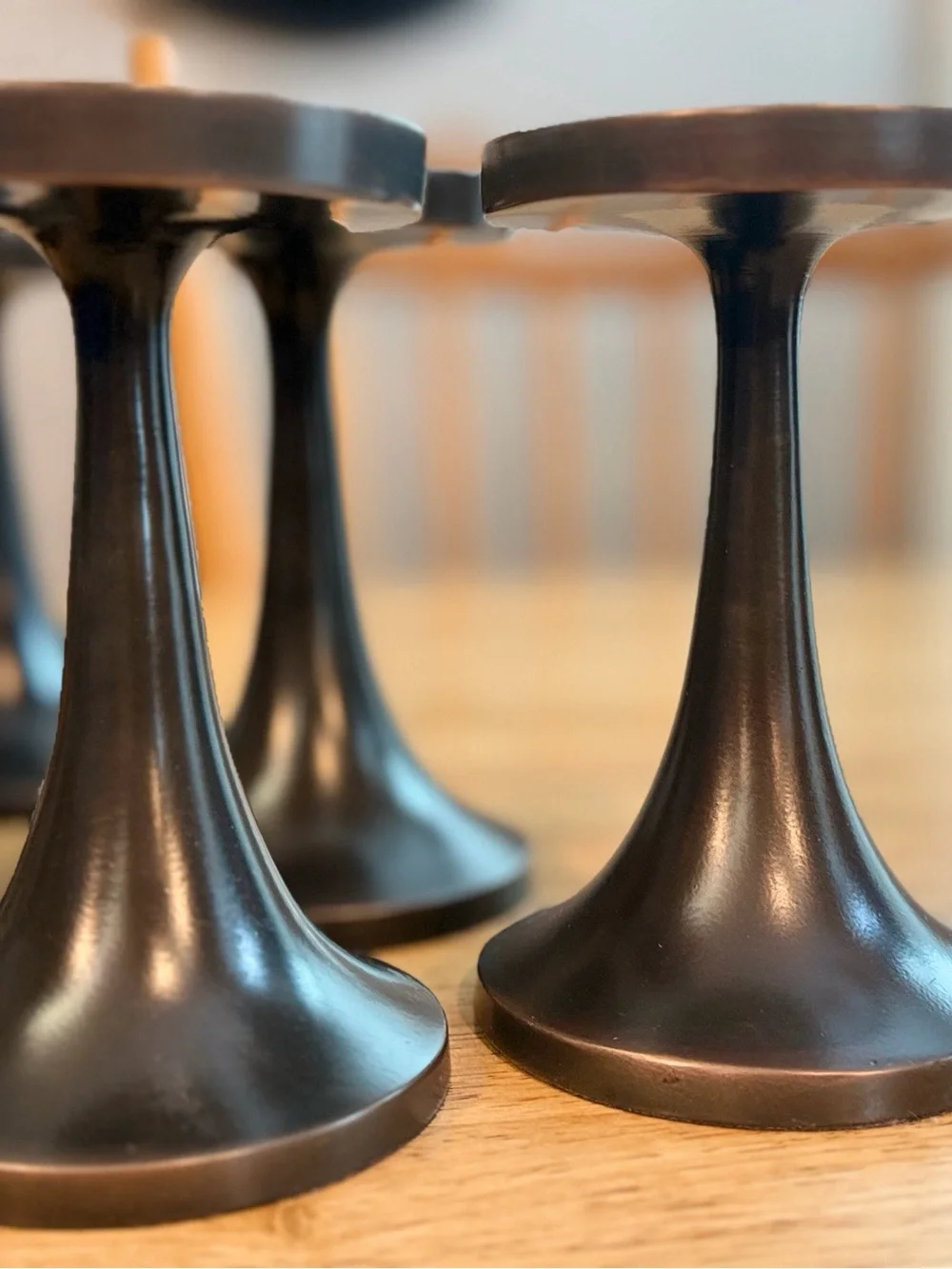 Bronze Candle Holders, set of 5